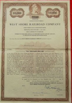 Obligatie West Shore Rail Road Company 10000 dollar - 1
