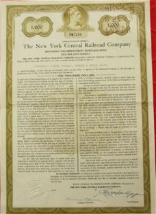 Aandeel New York Central Railroad Company 3