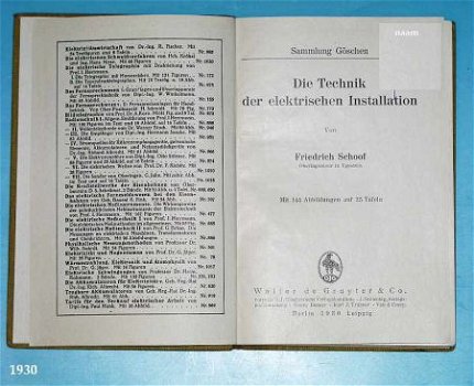 [1930] Die Technik der elektrischen Installation, Schoof, Gö - 2