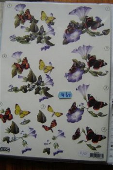 Knipvel nr.462 vlinders op bloem - 1
