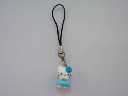 ** Telefoonhanger Hello Kitty met bloem (blauw) - Afbeelding 2