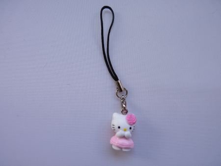 ** Telefoonhanger Hello Kitty met bloem (roze) - Afbeelding 2