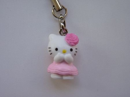 ** Telefoonhanger Hello Kitty met bloem (roze) - nr. 1