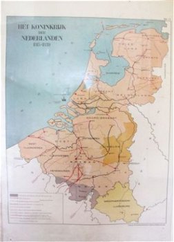 Wandkaart Koninkrijk der Nederlanden 1815 - 1830 - 1