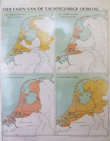 Wandkaart Vier fasen Tachtigjarige Oorlog