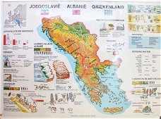 Wandkaart Joegoslavie Albanie Griekenland