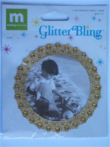 making memories glitter bling round frame gold