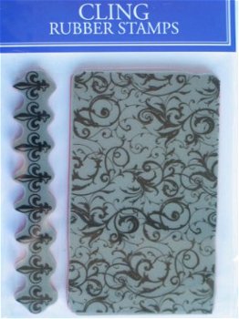 stampabilities cling rubber stamps fleur de lis - 1