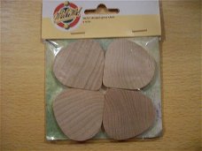 houten druppel groot, 4,5cm