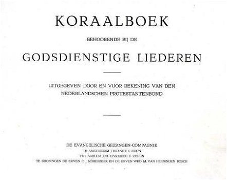 Koraalboek behoorende bij de godsdienstige liederen uitgegev - 1