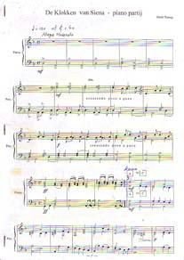 De Klokken van Siena - piano partij [muzieknotatie: piano/za