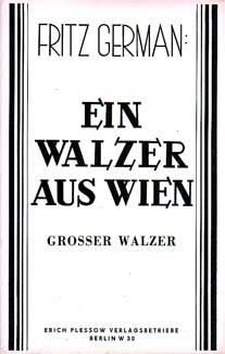 Ein Walzer aus Wien. Grosser Walzer. Bezetting: salonorkest