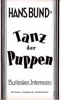 Tanz der Puppen. Burleskes Intermezzo. Bezetting: salonorkes - 1