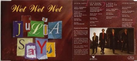 CD single Wet Wet Wet - Julia says - 1