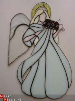 handgemaakte tiffany engel raamhanger pastelgroen - 1
