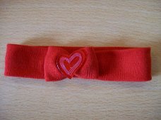 babyhaarband, rood met hart