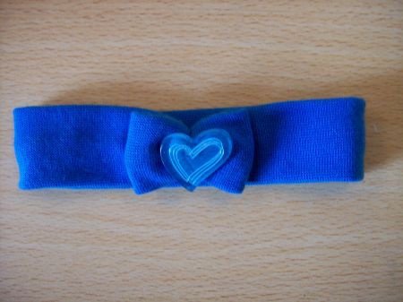 babyhaarband donkerblauw met hart - 1