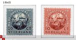 NVPH NR 542/543 jubileumzegels wereldpostvereniging 1949 - 1 - Thumbnail