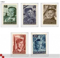 NVPH NR  573/577 kinderzegels 1951