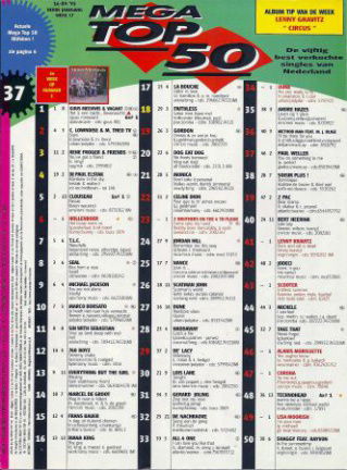 Hitlijst Mega Top 50 1995 week 37 - nr. 1