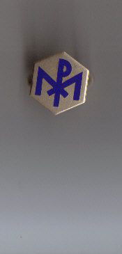 Emaille Speldje Pax Christi blauw - nr. 1