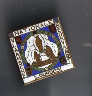 Emaille Speld Nationale Vlaamsche Bedevaart Lourdes - nr. 1