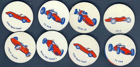 8 Speldjes raceauto's - nr. 1