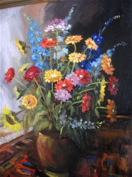 bloemenweelde in huiskamer - von A. Hensch, Basel - 1