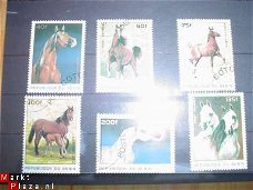 serie postzegels met paarden uit Benin