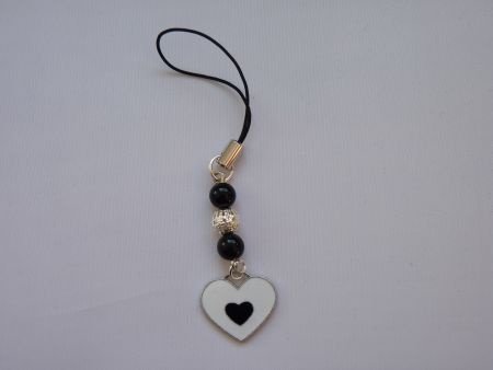 ** Telefoonhanger HEART (wit/zwart) - Afbeelding 2