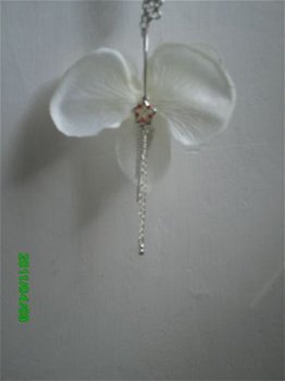 witte bloemoorbel orchidee met glitterster mooi voor bruid - 1