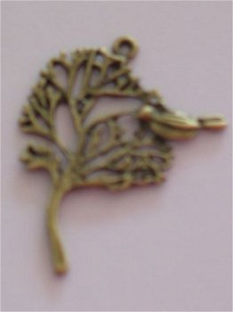 bronze tree with bird - 1
