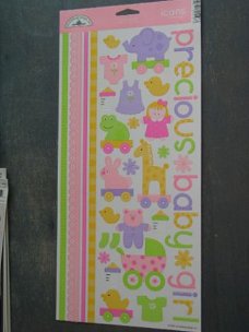 Doodlebug cardstock stickers icons baby girl