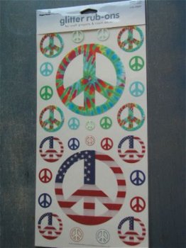 OPRUIMING: Paper House glitter rub-on peace sign - 1