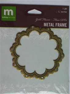 making memories metal frame gold flower