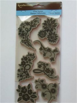 recollections rubber stamp flower swirls - 1