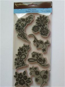 recollections rubber stamp flower swirls