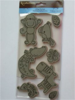 recollections rubber stamp monkey krokodile - 1