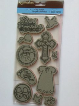 OPRUIMING: recollections rubber stamp christining baby - 1