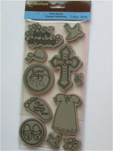 OPRUIMING: recollections rubber stamp christining baby