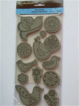 recollections rubber stamp birds - 1