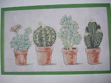 Borduur-telpatroon voor vier cactussen in pot