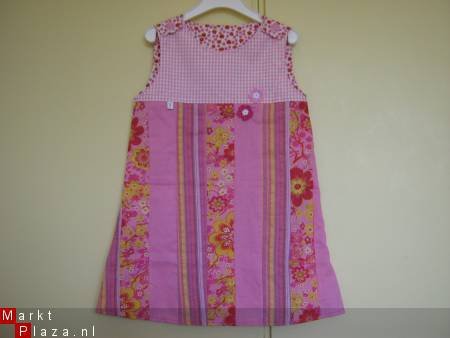 ** Nieuw roze patchwork Bizzkids jurkje - maat 98 - 0