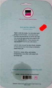 NIEUW Corners & Strips Big Metal Brads thema Kat van ATB - 1