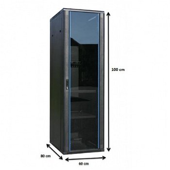 18U 19inch serverkast patchkast glazen deur 600x800x1000 mm - 2