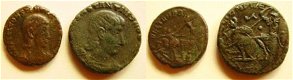 Twee romeinse munten Constantius Gallus (351-354) - 1 - Thumbnail