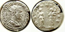 Zilveren antoninianus Traianus Decius, Sear 2699