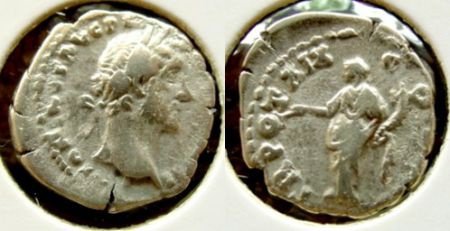 Zilveren denarius romeinse keizer Antoninus Pius - 1
