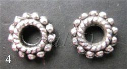 tibetaans zilveren spacers 04 - 08 mm:10 voor 0,75