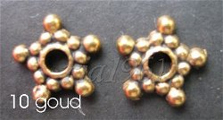 tibetaans zilveren spacers 10 goud - 8,5 mm :10 voor 0,75
